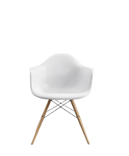 SILLA INTERIOR BLANCO ACERO Y MADERA DE DISEÑO