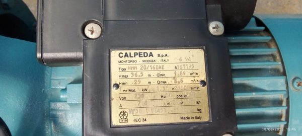 BOMBA CENTRÍFUGA CALPEDA NMM 20/160A/ E 1.1KW 230V - Imagen 3