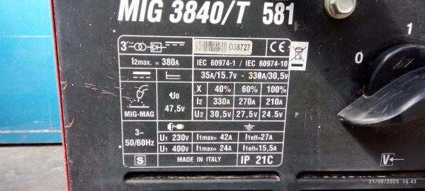 SOLDADORA ACERO ALUMINIO MIG 3840/T 581 BRAVO SYNERGIC CEBORA - Imagen 6