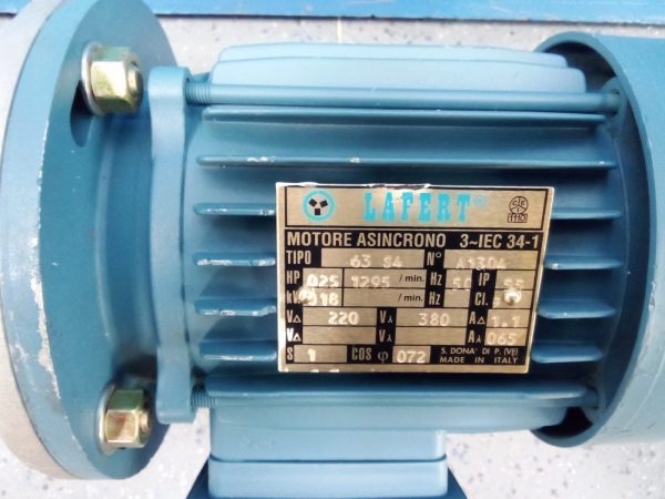 MOTOR TRIFÁSICO LAFERT 0'25HP- 1295RPM - Imagen 2