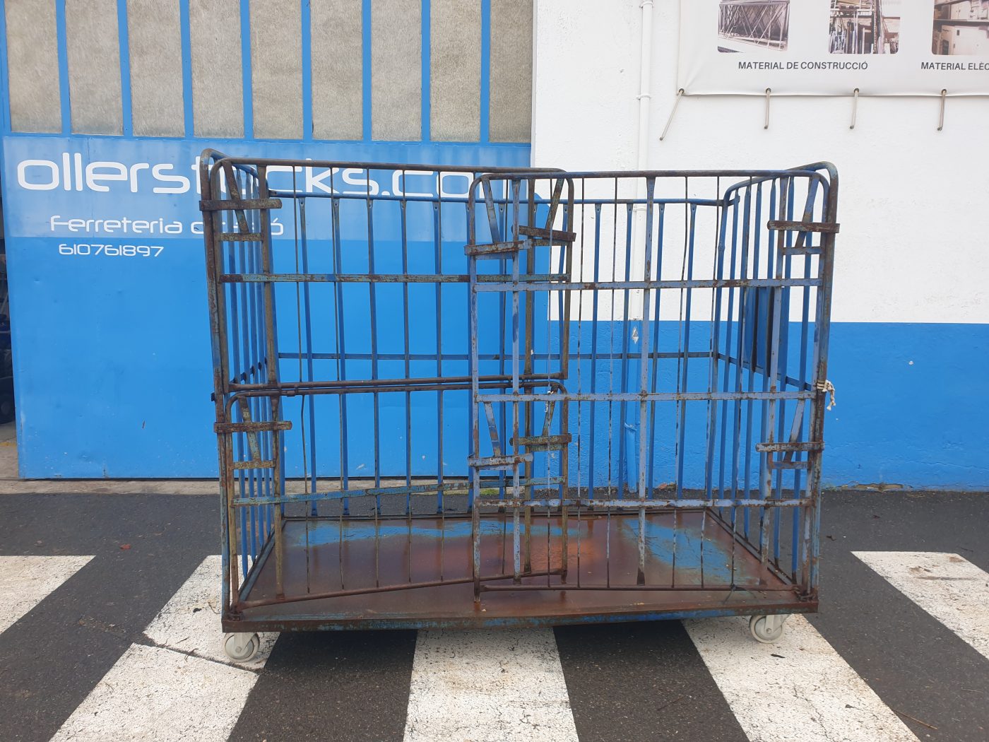 CONTENEDOR JAULA METÁLICO CON RUEDAS